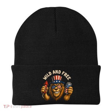 Wild And Free Patriotic Lion USA Beanie