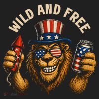 Wild And Free Patriotic Lion USA Beanie thumb 2