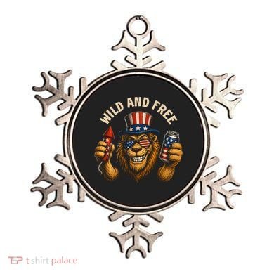 Wild And Free Patriotic Lion USA Ornament