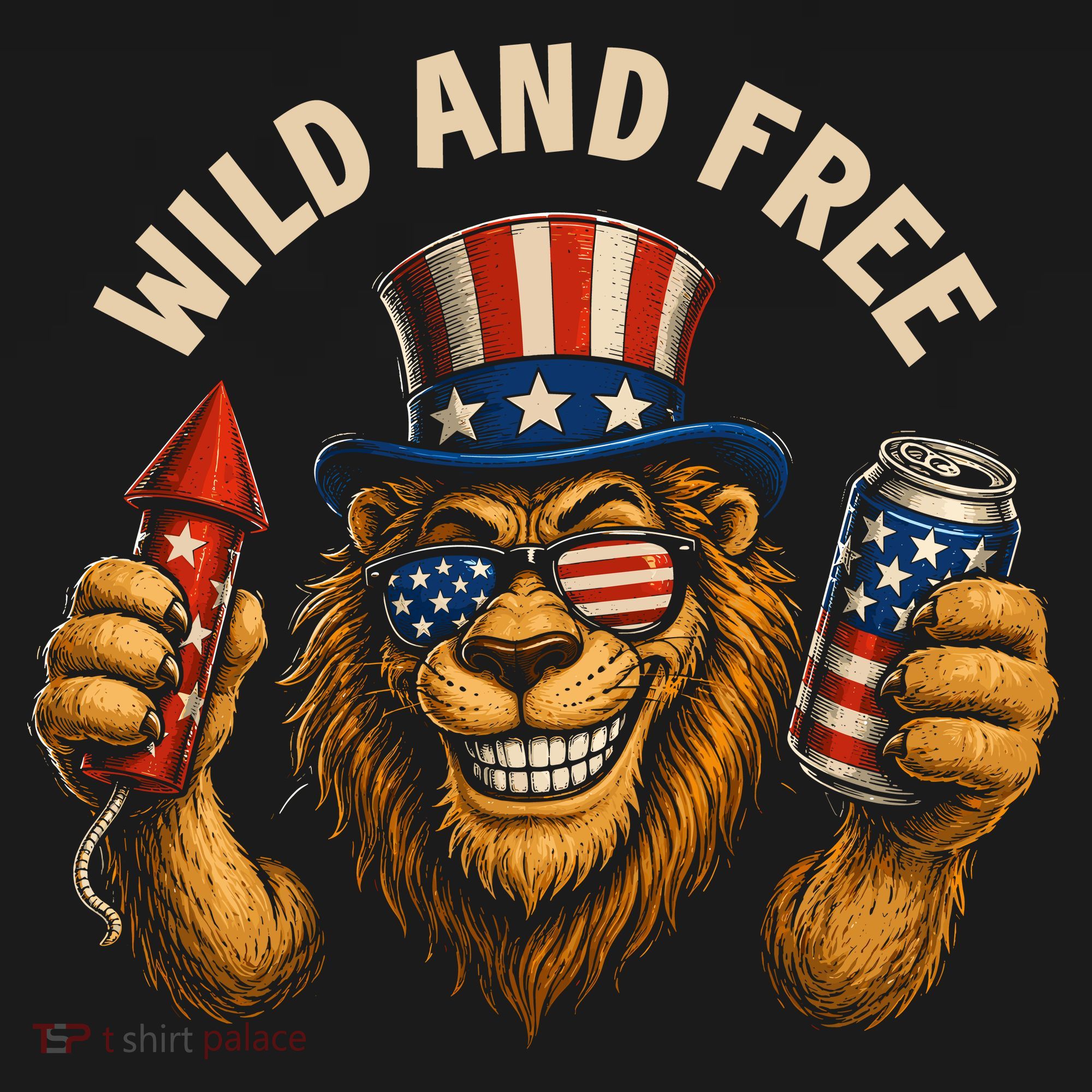 Wild And Free Patriotic Lion USA Women's Tank Top