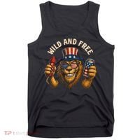 Wild And Free Patriotic Lion USA Tank Top thumb 0