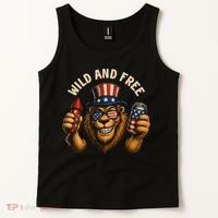 Wild And Free Patriotic Lion USA Tank Top thumb 2