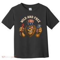 Wild And Free Patriotic Lion USA Toddler T-Shirt thumb 0