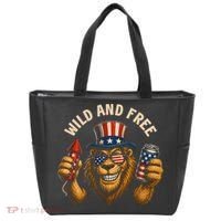 Wild And Free Patriotic Lion USA Tote Bag thumb 0
