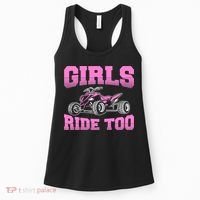 Wo ATV Funny Four Wheeler Quad Bike Girls Ride Too Quad Biker Women's Tank Top thumb 0