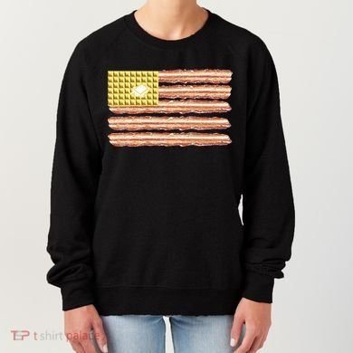 Waffle Bacon USA Flag Women's Sweatshirt