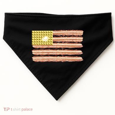 Waffle Bacon USA Flag USA-Made Doggie Bandana