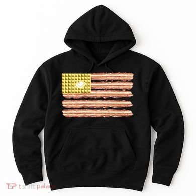 Waffle Bacon USA Flag Hoodie