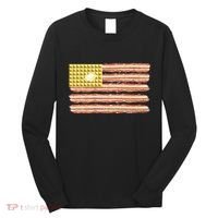Waffle Bacon USA Flag Long Sleeve Shirt thumb 0