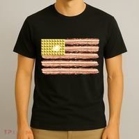 Waffle Bacon USA Flag T-Shirt thumb 3