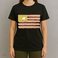 Waffle Bacon USA Flag T-Shirt thumb 4