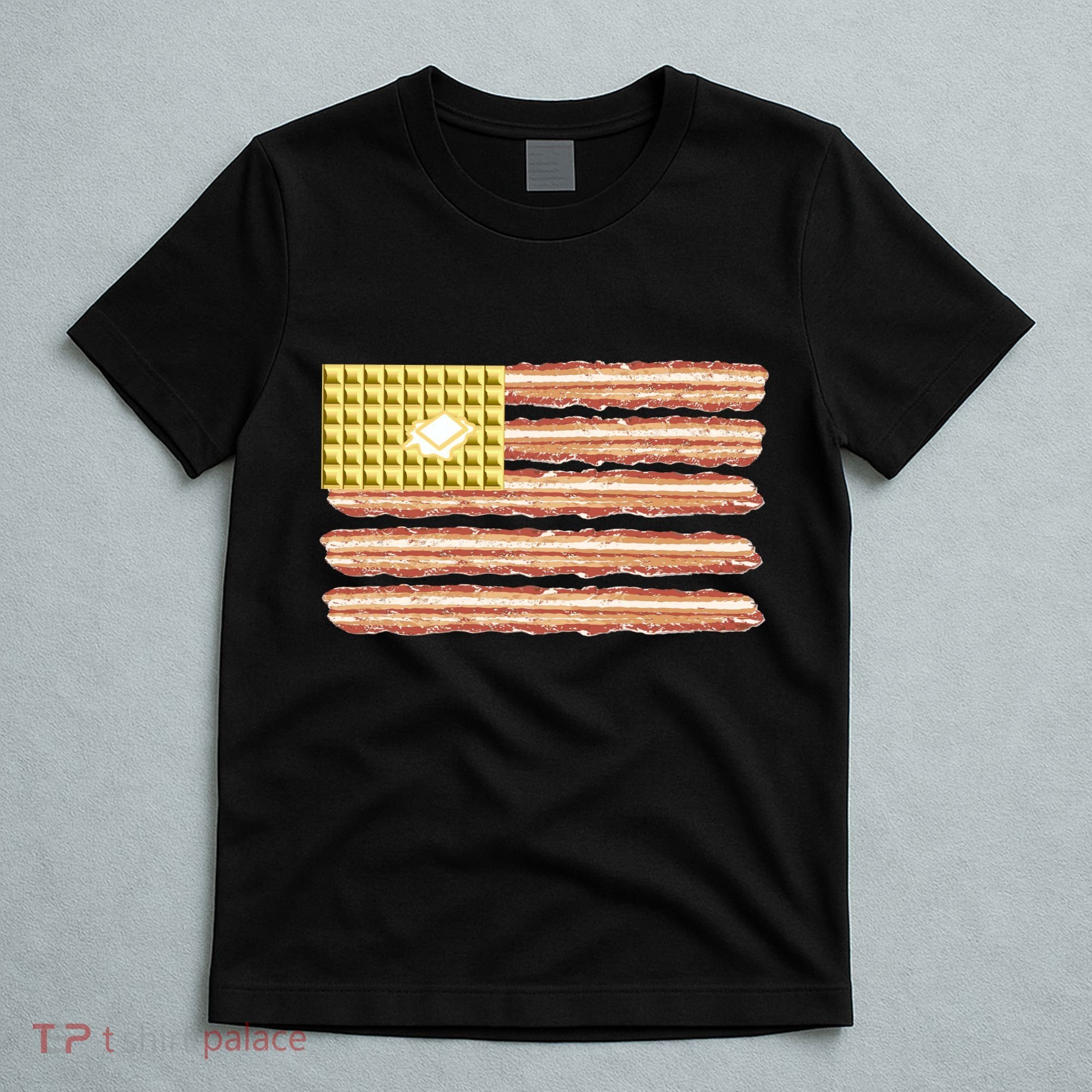 Waffle Bacon USA Flag T-Shirt