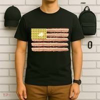 Waffle Bacon USA Flag T-Shirt thumb 6