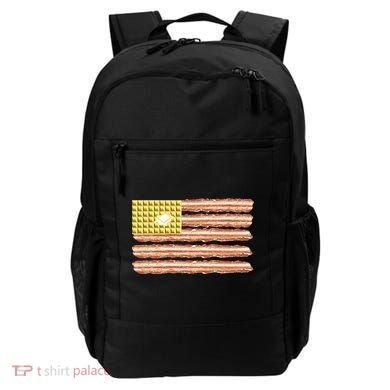 Waffle Bacon USA Flag Backpack