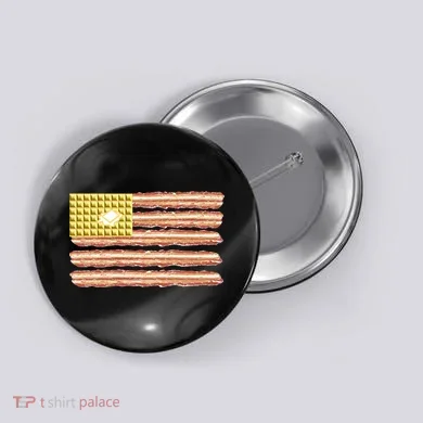 Waffle Bacon USA Flag Button