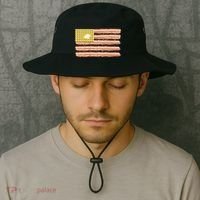 Waffle Bacon USA Flag Bucket Hat thumb 2