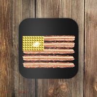 Waffle Bacon USA Flag Coaster thumb 0
