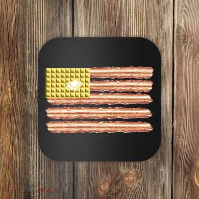 Waffle Bacon USA Flag Coaster