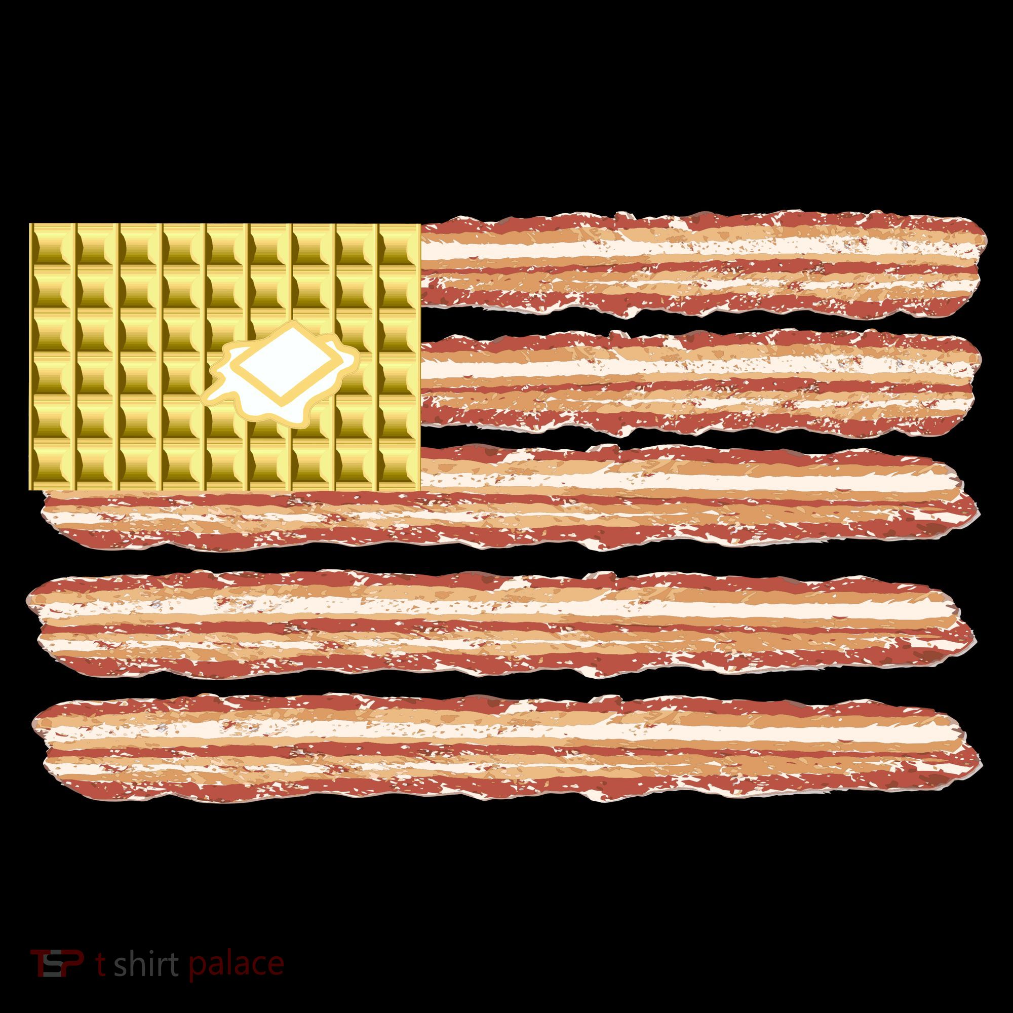 Waffle Bacon USA Flag Polo