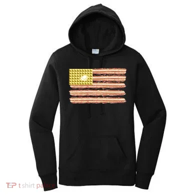 Waffle Bacon USA Flag Women's Hoodie