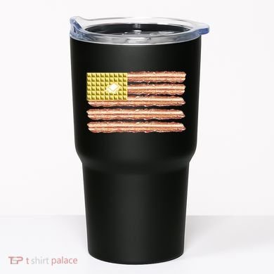 Waffle Bacon USA Flag Tumbler