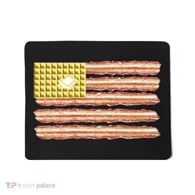 Waffle Bacon USA Flag Mousepad