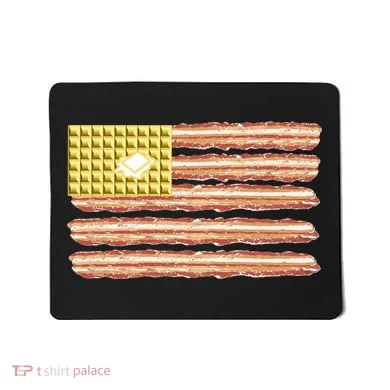 Waffle Bacon USA Flag Mousepad