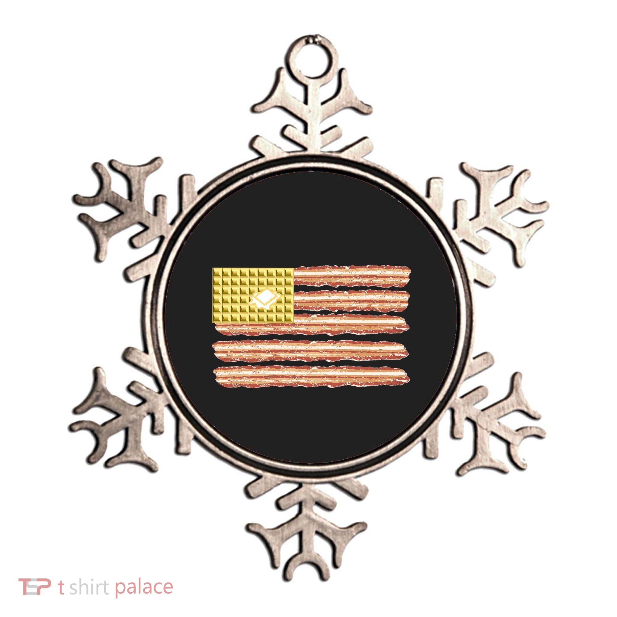 Waffle Bacon USA Flag Ornament