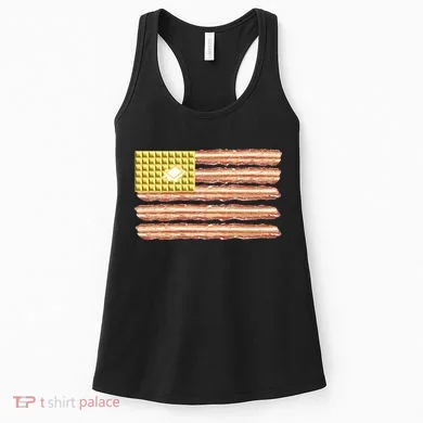 Waffle Bacon USA Flag Women's Tank Top