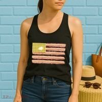 Waffle Bacon USA Flag Women's Tank Top thumb 2