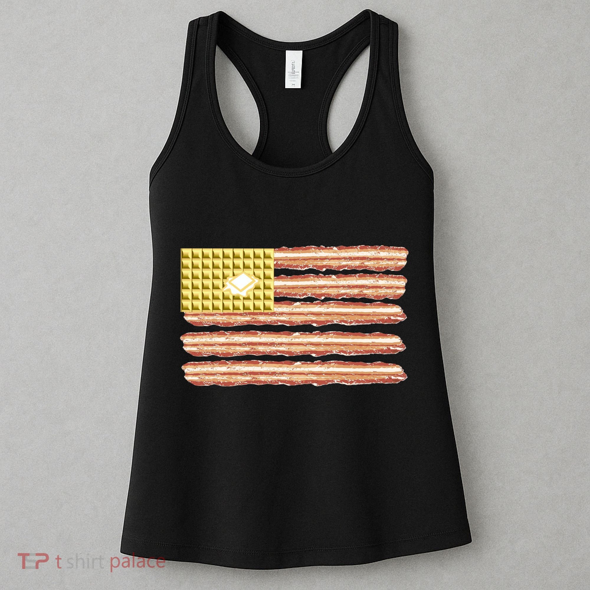 Waffle Bacon USA Flag Women's Tank Top