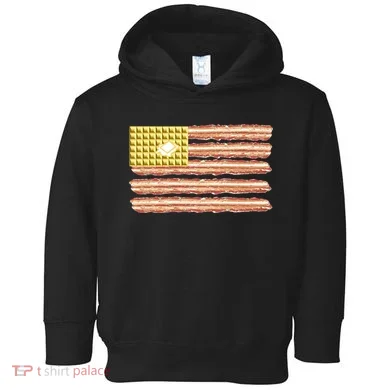 Waffle Bacon USA Flag Toddler Hoodie