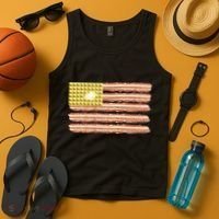 Waffle Bacon USA Flag Tank Top thumb 4