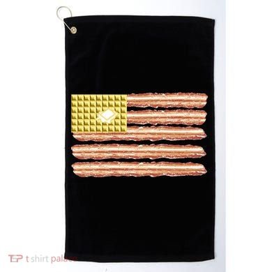 Waffle Bacon USA Flag Golf Towel