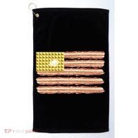Waffle Bacon USA Flag Golf Towel thumb 0