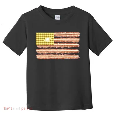 Waffle Bacon USA Flag Toddler T-Shirt