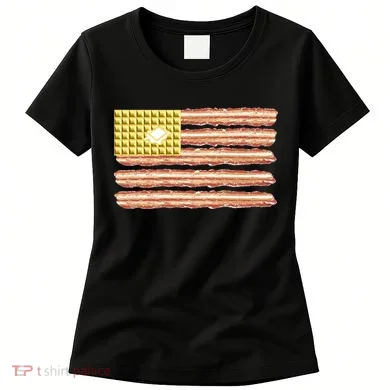 Waffle Bacon USA Flag Women's T-Shirt