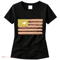 Waffle Bacon USA Flag Women's T-Shirt thumb 0