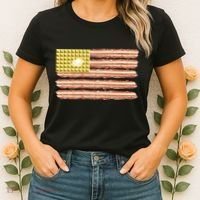 Waffle Bacon USA Flag Women's T-Shirt thumb 2