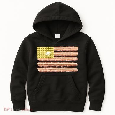 Waffle Bacon USA Flag Kids Hoodie