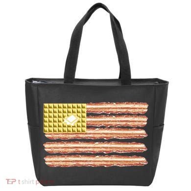 Waffle Bacon USA Flag Tote Bag