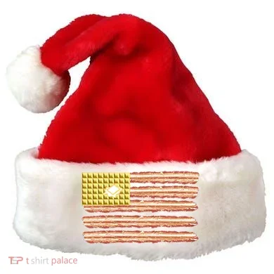 Waffle Bacon USA Flag Santa Hat