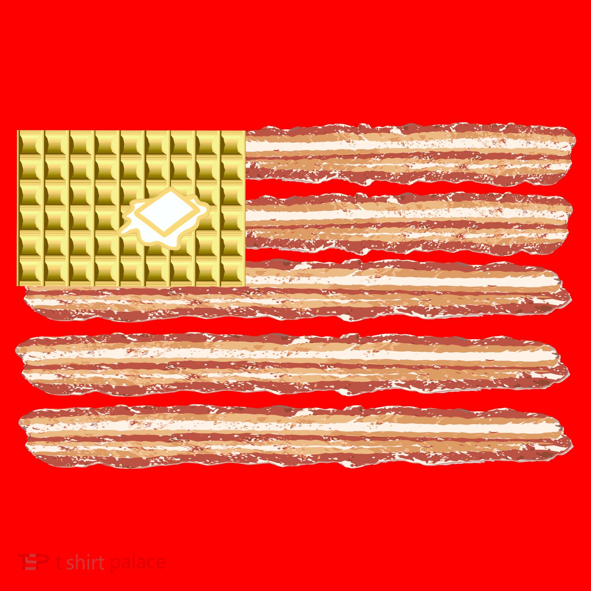 Waffle Bacon USA Flag Santa Hat