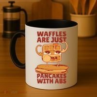 Waffles Are Just Pancakes With Abs Coffee Mug thumb 4
