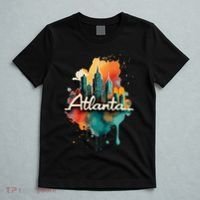 Watercolor Atlanta Georgia Skyline Retro Graphic Tees T-Shirt thumb 5