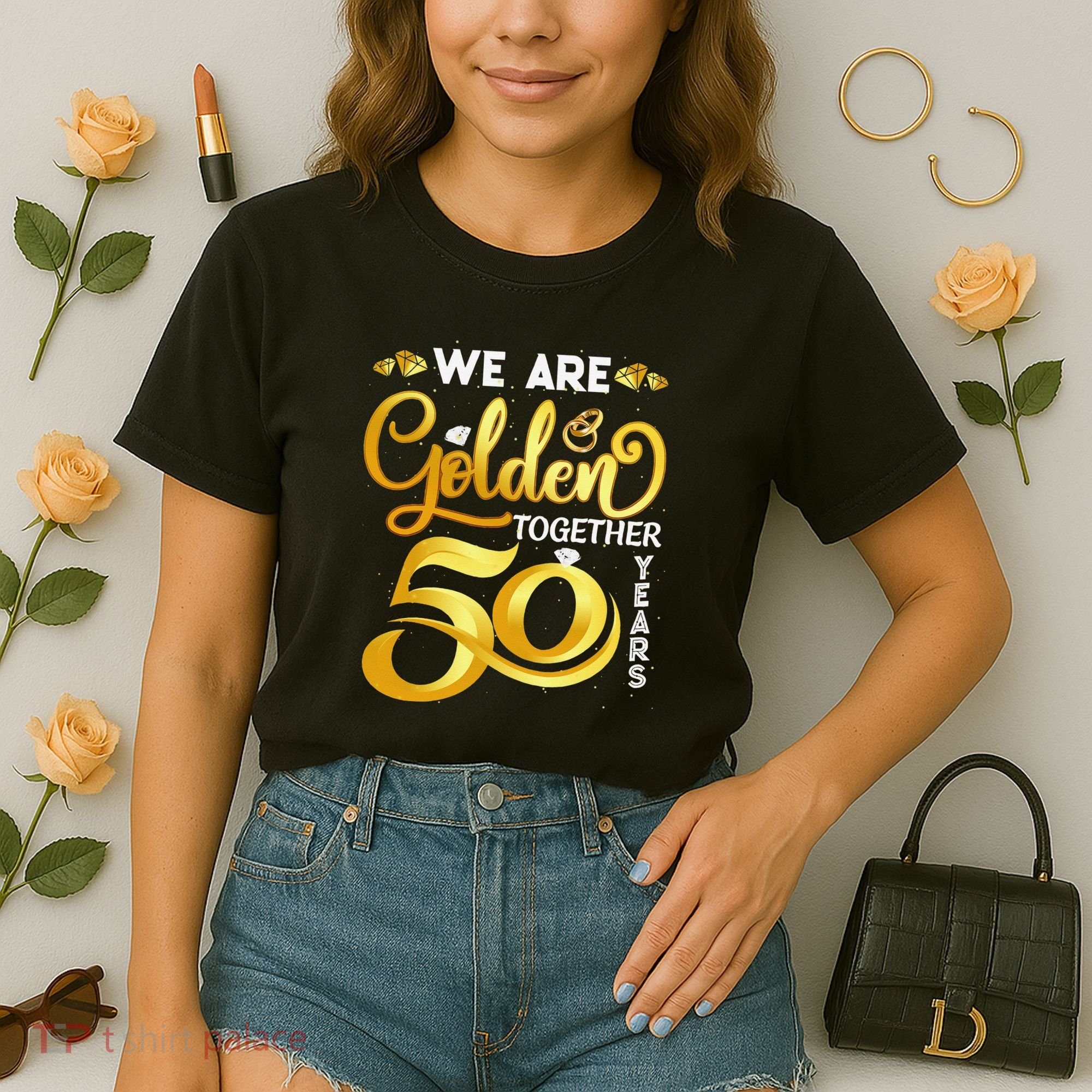 We Are Golden Together 50 Years 50th Wedding Anniversary Comfort Colors Boxy T-Shirt