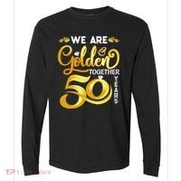 We Are Golden Together 50 Years 50th Wedding Anniversary Comfort Colors Heavyweight Long Sleeve T-Shirt thumb 0