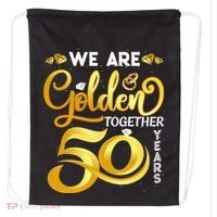 We Are Golden Together 50 Years 50th Wedding Anniversary Drawstring Bag thumb 0