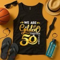 We Are Golden Together 50 Years 50th Wedding Anniversary Tank Top thumb 4