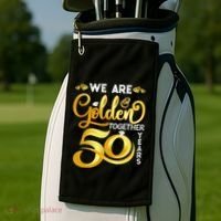 We Are Golden Together 50 Years 50th Wedding Anniversary Golf Towel thumb 2